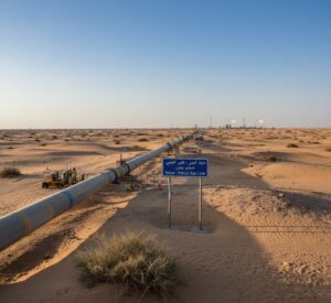 PETROJET construction team working on a 193 km natural gas pipeline project in Oman under a $273 million EPC contract.